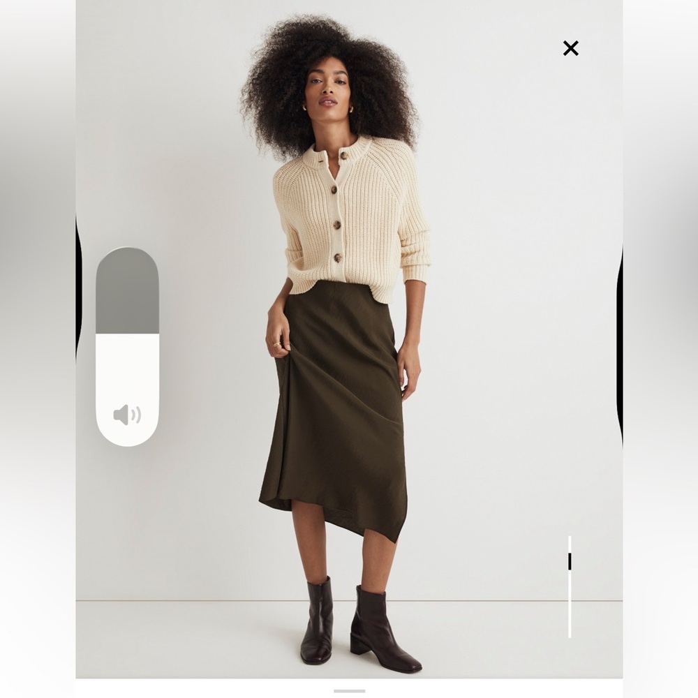 NWT Madewell The Layton Midi Slip Skirt in Dried Olive